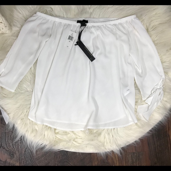 I Jeans by Buffalo off shoulder white blouse size M NWT - Picture 2 of 6
